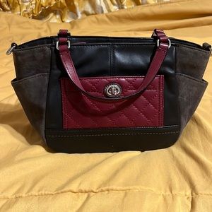 COACH Multi Colored Leather Shoulder Handbag Purse